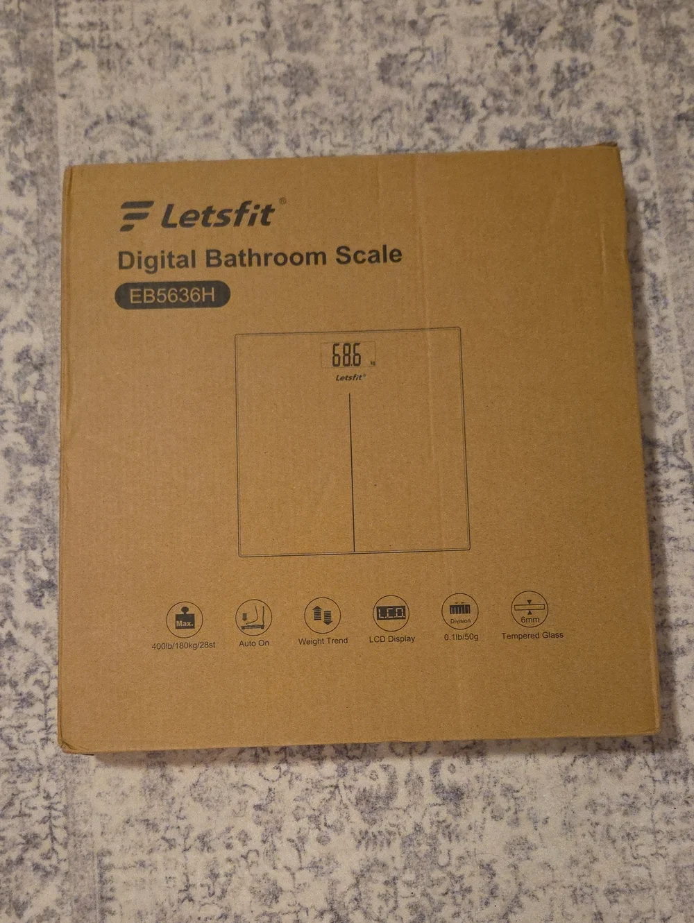 Digital Bathroom Scale in Brown